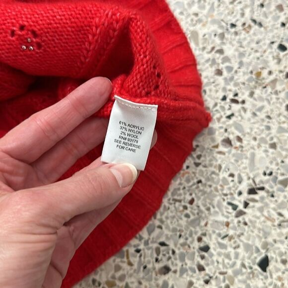 INDUSTRY red pearl sweater cardigan worn once  large L - Picture 7 of 8